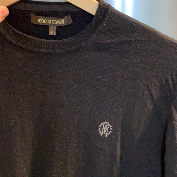 ROBERTO CAVALLI WOOL/silk LONG SLEEVE LOGO SWEATER - Picture 2 of 2